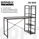 Стол на металлокаркасе BRABIX LOFT CD-005, 1200х520х1200 мм, 3 полки, цвет дуб антик, 641222 главное фото в маленьком размере