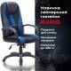 Кресло компьютерное  PREMIUM "Rapid GM-102", НАГРУЗКА 180 кг, экокожа/ткань, черное/синее, 532106. Фото товара с разных ракурсов.