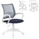 Кресло "Fly MG-396W", с подлокотниками, пластик белый, сетка, темно-серое, 532400, MG-396W_532400. Фото товара с разных ракурсов.